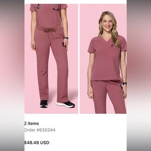 Mandala Scrub Set in Mauve 3XL Tall